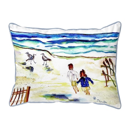 11 X 14 In. Running At The Beach Small Pillow